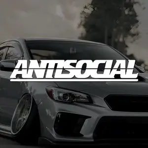 Antisocial JDM Window Banner - Bold High Contrast Design Premium Weatherproof Vinyl Fits Most Windshields Easy Install Included Transfer Layer