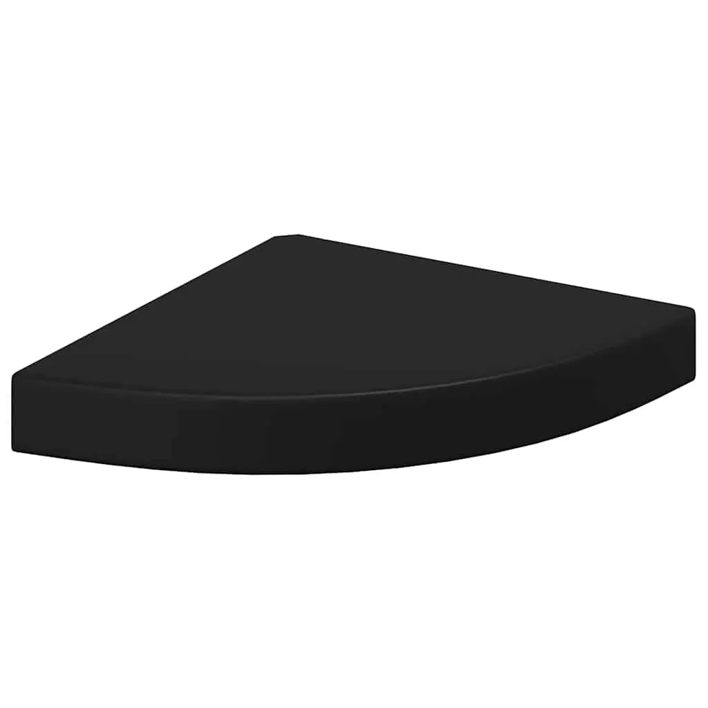 vidaXL Wall Corner Shelf, Floating Corner Shelf, Display Shelf, Wall Mounted Shelf for Book DVD CD Photo Frame Display, Modern Style, Black MDF 323898