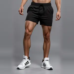 Men's Casual Drawstring Shorts in Regular Fit with Functional Adjustable Waist for Sporty Home and Leisure Wear Offering a Minimalist Style