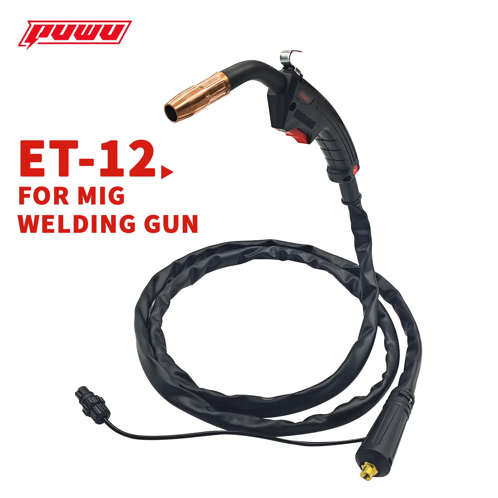 Puwu 140Amp 7ft No Gas MIG/MIG Welding Gun - Ergonomic Flux-Core Wire Welder Replacement for Lincoln FLUX-135PRO/PW-FLUX 135PRO, Durable Flexible Hose & Brass Nozzle for Professional/Residential Use, Comfortable Grip Handle, Industrial Welding fathersdayg