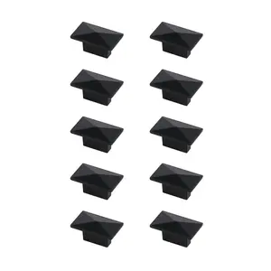 212 MAIN 2 in. Rectangular Matte Black Perry Multipack Door Knob - Pack of 10