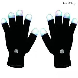 TuckClasp 2026 NEW  LED Light Show Gloves Rave Finger Lighting Flashing Glow Mittens Adjustable Comfort Fit Perfect for Parties Concerts Nighttime Fun Birthday Gifts