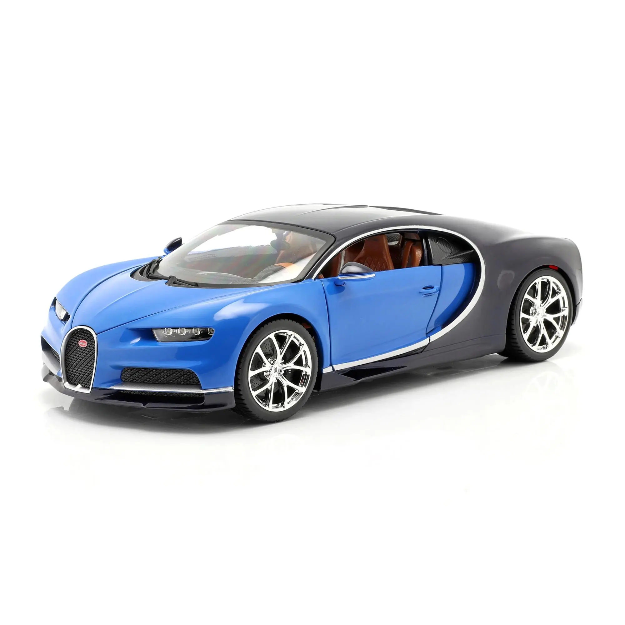 2016 Bugatti Chiron Blue 1/18 Diecast Model Car by Bburago