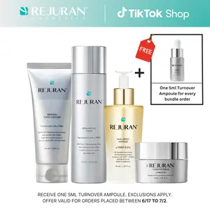 [Exclusive Bundle] REJURAN Dual Effect Ampoule 50ml+ Rebalancing Toner + Nutritive Cream + Foam Cleanser