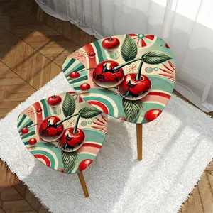 Retro 50s Cherry Mod Atomic Cats Kitschy Mod Red Teal Groovy MCM Nesting Tables