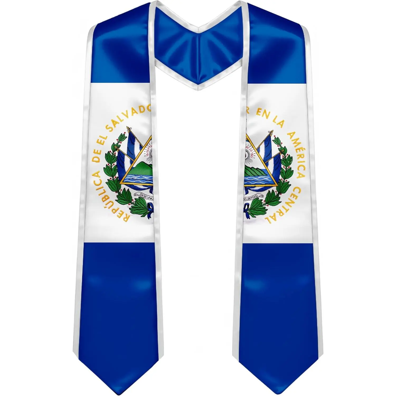 Flag Embroidered Graduation Stole with Trim, Graduation Sash Graduates , 72"