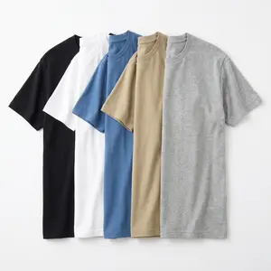 (5 Pack) Men's 100% Cotton Short Sleeve Crew Neck T-Shirts, Classic Fit, Solid Plain, Super Soft, Tagless Essential Tees for Everyday Wear, Ideal Gift for Family Friends