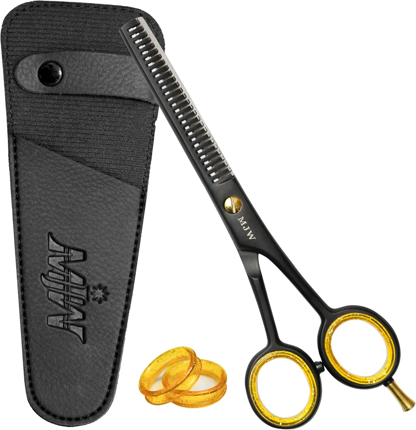 MJW Professional 6.5-in Stainless Steel Hair Cutting Scissors - Salon Haircare Shears for Smooth, Precise Daily Trims, Ergonomic Barber Tool with Quiet Buffer Rubber for Men, Women