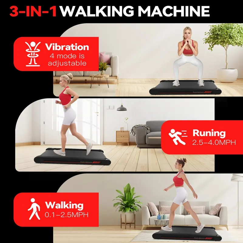P1 Quiet Multifunctional Smart Walking Vibration Pad - Portable Walking  Machine, Servo Motor, Remote Control & APP, 22 Lbs Home Gym Treadmill for  Home & Office, Under Desk Fitness Equipment - TikTok Shop