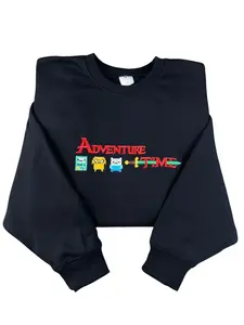 Embroidered Adventure Time Sweatshirt,Crewneck, BMO Sweatshirt, Adventure Time Cartoon, Funny Sweatshirt