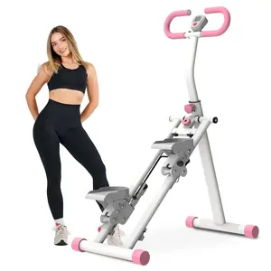 Stair Stepper Climber Machine, Aerobic Climbing Machine, Fitness Equipment 3-in-1 ,Vertical Climber Workout Machine Stable Frame Adjustable Handlebar and LCD Display , Pink Compact Cardio Climber Exercise Machine Step Stepper at Home gym abdominal bench