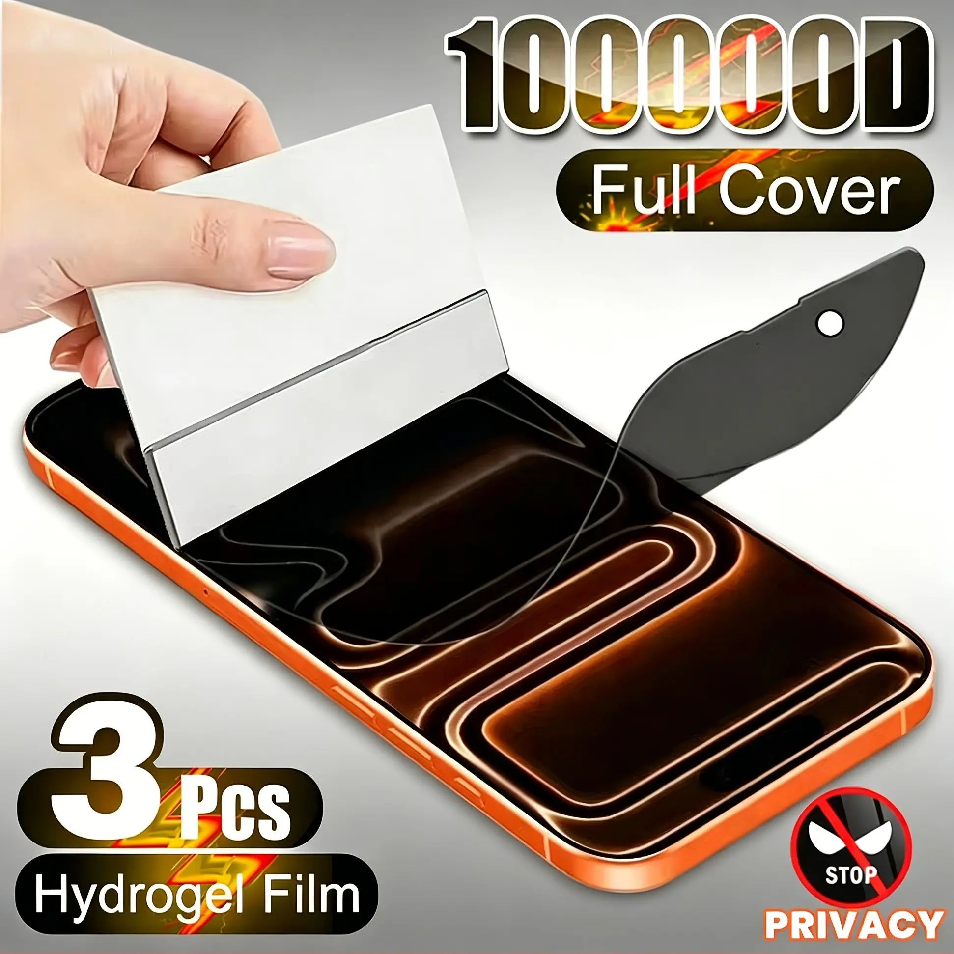 3 Pieces Anti Spy Hydrogel Film For iPhone 17/17 Pro Max/17e/17 Pro/Air/16/16 Pro/16e/15/15 Pro Max/14/Plus/13/12/11/Pro/Max Screen Protector On iPhone X/XS/XS MAX/XR Soft Anti Peeping Privacy Protective Hydrogel Screen Protector Film Accessories