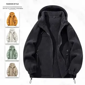 Fashionable hooded jacket, casual style, fleece lined warmth, available in multiple colors, trendy design with hood, suitable for men and women to wear in various scenarios such as daily commuting and outdoor walks
