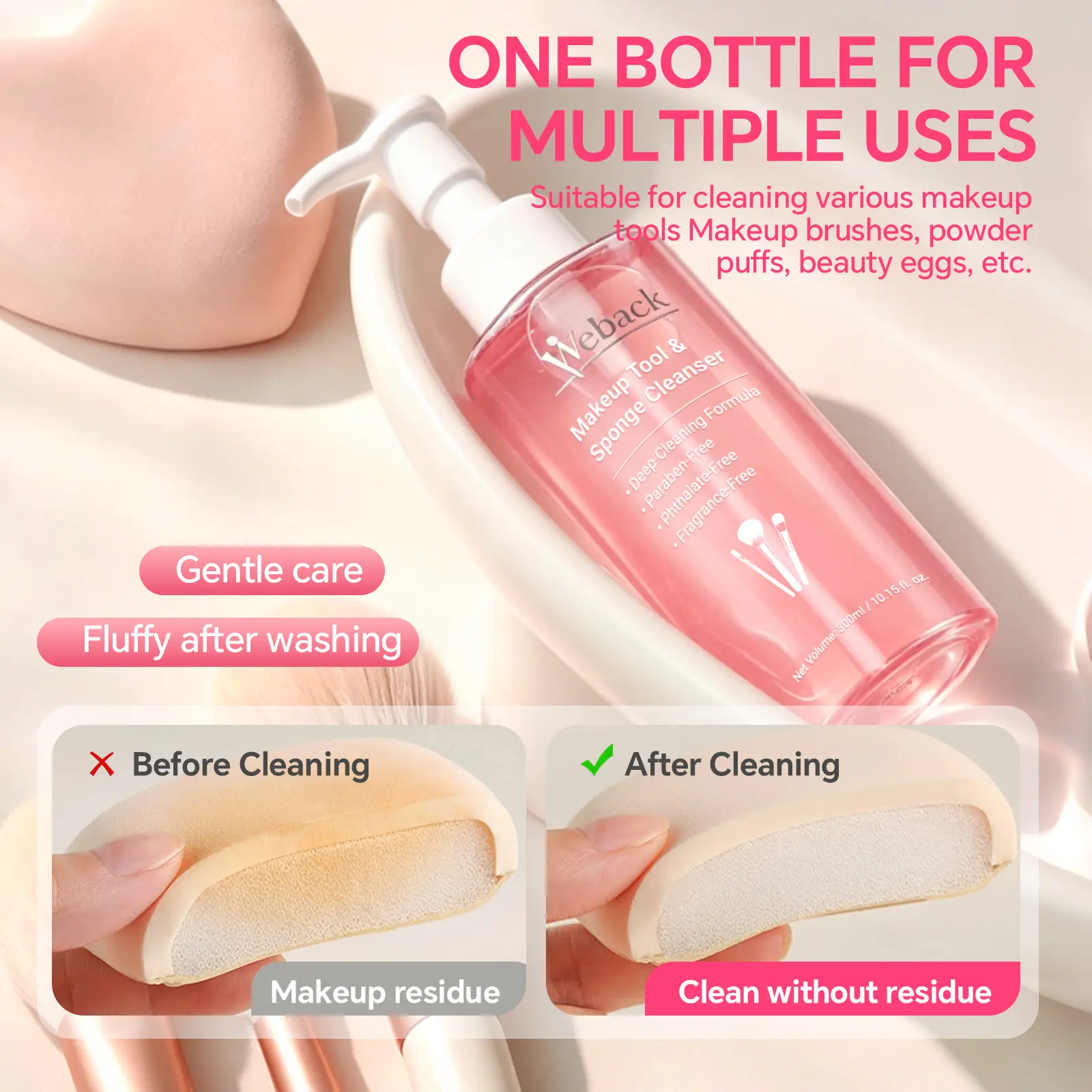 [70%discount]Makeup puff cleaner, makeup brush cleaner, and special cleaner for beauty cushion puffs, powder compacts, and other makeup tools. Cleansing