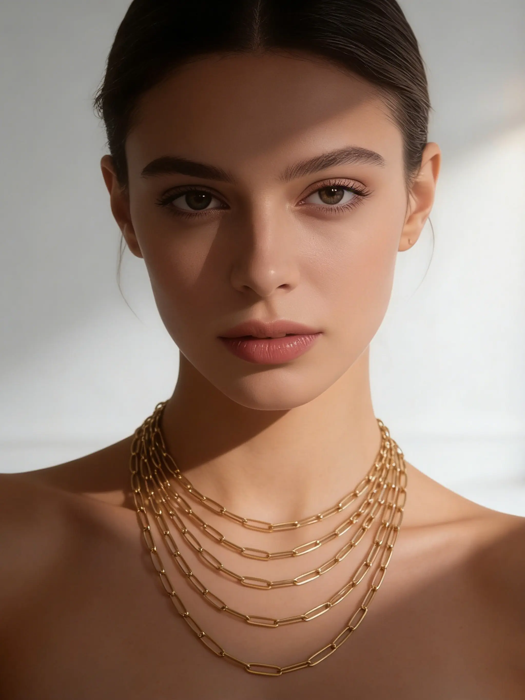 Minimalist Paperclip Chain Necklace, 18k Gold Plated Stainless Steel, Rectangular Link Design, Easy Unlock Daily Layering Style, Layered Necklaces