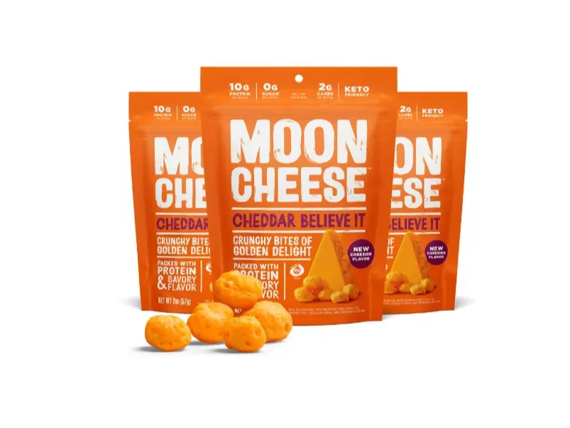 Moon Cheese Cheddar Believe It, 2 Ounce, 3-Pack, Crunchy, Protein-Rich Cheese Snack, Keto Friendly, 100% Real Cheese