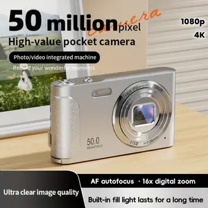 [Auto Zoom Camera] [4K |   Auto Zoom] Digital Camera |   16x Zoom, 50MP, 2.8-inch FHD 1080P Screen, CCD, LED Flash, USB Charging, Manual Exposure Control, Hybrid Image Stabilization, Anti-Shake, Zoom Lens, 32GB TF Card, Compact Digital Camera for Beginner