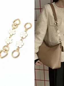 Cherry Blossom Pattern Bag Extension Chain, Shoulder Bag Chain, Replacement Shoulder Strap. Cherry Blossom-shaped Clasp Bag Extension Chain, Bag Shoulder Strap Accessories, Bag Extension Chain, used for making pendants and accessories for handbags and wal