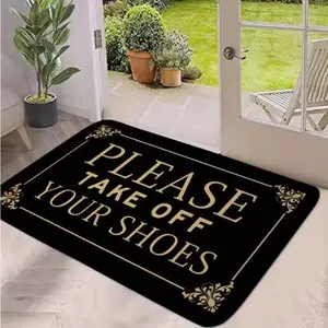 Please Take Off Your Shoes Mat, Non-slip Soft Floor Mat, Decorative Carpet for Home Living Room Bedroom, Home Decor, Non Slip Rug, Decorative Area Rug