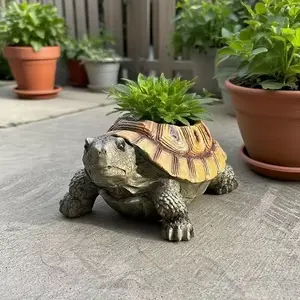 Creative Turtle Resin Planter, Classic Style Decorative Pot for Succulents & Plants, Ideal for Indoor/outdoor Gardening, Balcony/patio/garden Decor, Home Decor Pots