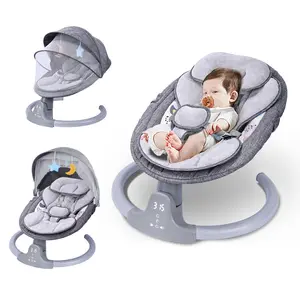 Baby Swing,Baby bouncer,BRC babe for Infants,Portable Electric Baby Rocker with 5 Sway Speed,10 Preset Songs,Remote Control,Bluetooth Music,Grey and Pink Electric Bluetooth Baby Swing with Remote mom  cozy  baby  swing mecedor  aparabebe boy girl