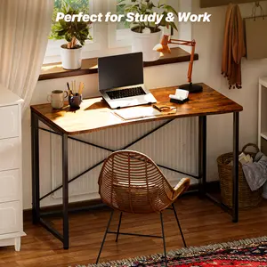 Huuger Folding Desk for Small Spaces, Foldable Computer Table, for Home Office, Study, Bedroom, Dorm, Space Saving, Small Writing Work Office Computer Desk, Easy to Fold