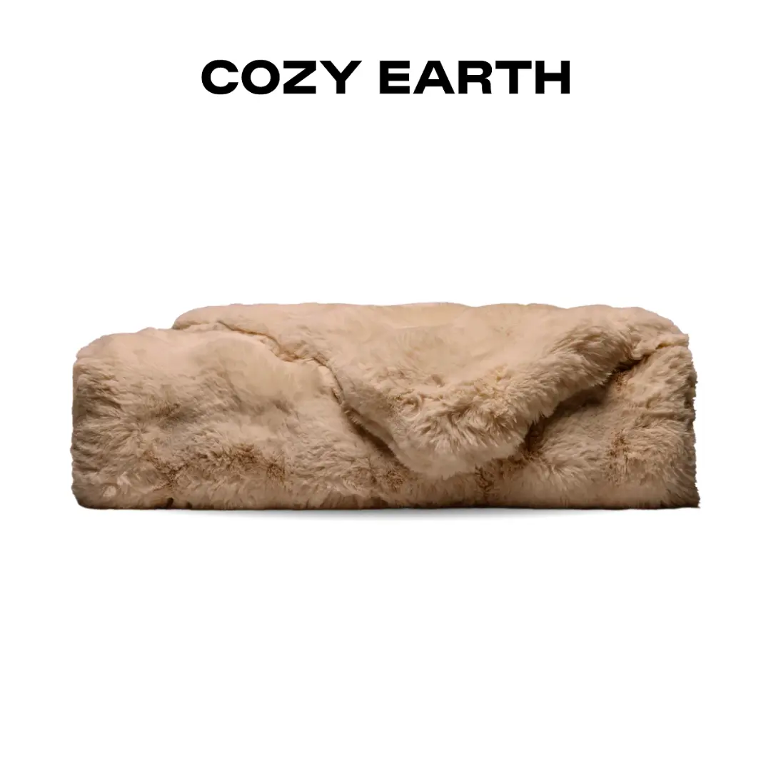 Cozy Earth Double Bubble Cuddle Blanket | Oversized Faux Fur Blanket with Plush Bubble Texture