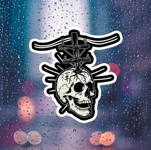 Lineman Pole in Skull - Lineman Collection - Hard Hat - Laptop-Skateboard - Car-Window decor - Tumbler sticker.