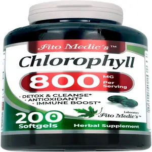 Lab - Chlorophyll - Pure - 800 mg per Serving- 200 Softgels - Chlorophyll Capsules -Detox Cleanse, Greens Supplements- Chlorophyll Pills - Ultra high Absorption.