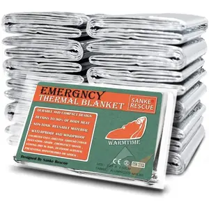 4pcs Emergency Blanket Mylar Thermal Foil Space Blanket Designed for NASA Body Warmer Outdoor First Aid Camping Hiking Travel