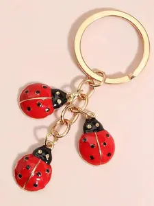 Ladybug Keychain, Cartoon Metal Insect Design, Oil Drop Pendant, Creative Simple Bag Accessory, Keychain For Bags, Ideal for Gifts & Decoration, Fashionable Alloy Keychain, Trendy Cute Keychain, Ladybug Keychain Charm
