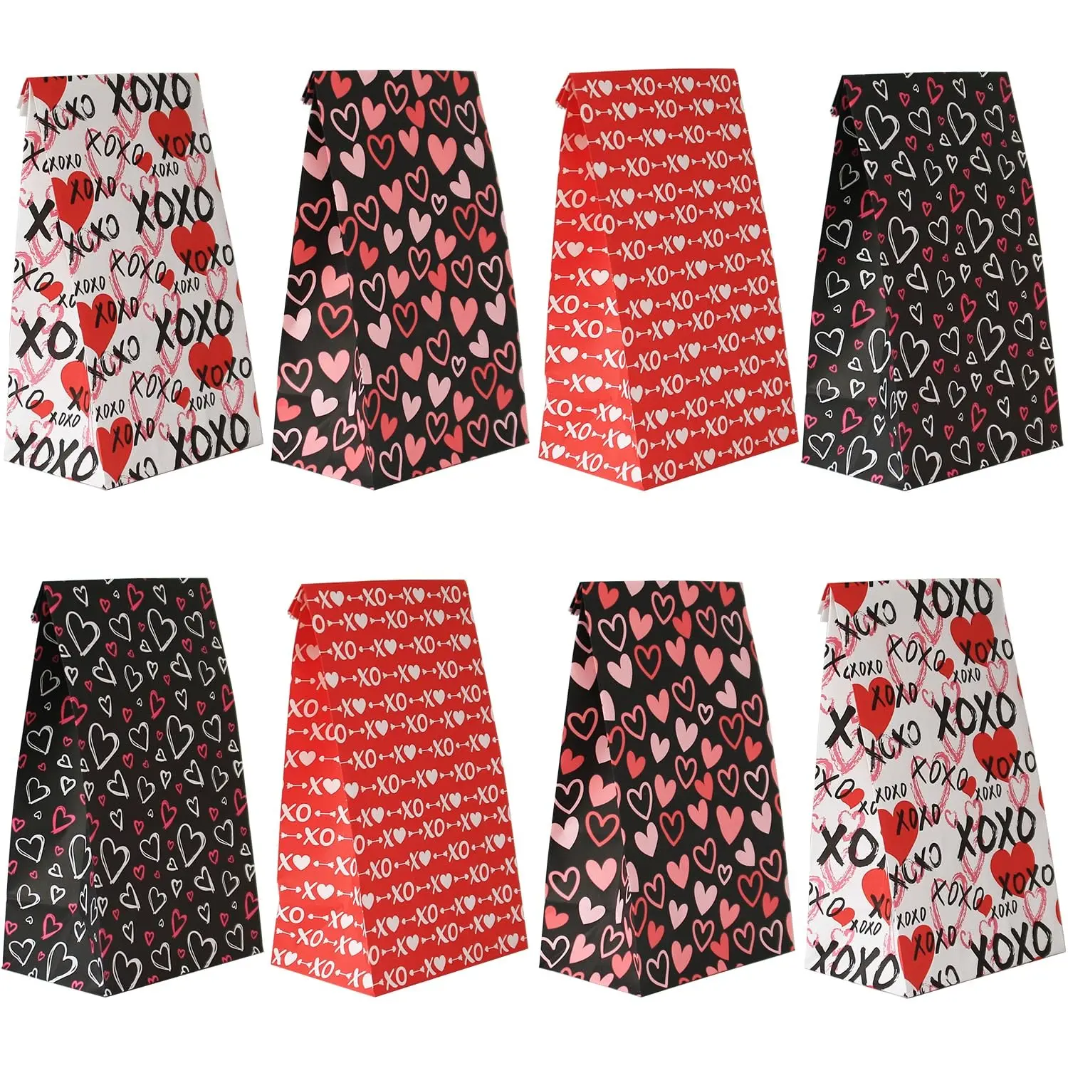 Valentines Day Bags - 12/24 Pcs Valentines Goodie Bags With Stickers for Classroom Parties, Kids, Coworkers, Party Gift Packs