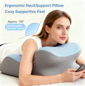 Memory Foam Ergonomic Support Pillow for Neck, Back and Leg Support, Multi Purpose Bed Rest Reading Pillow for Sleeping Sofa Couch