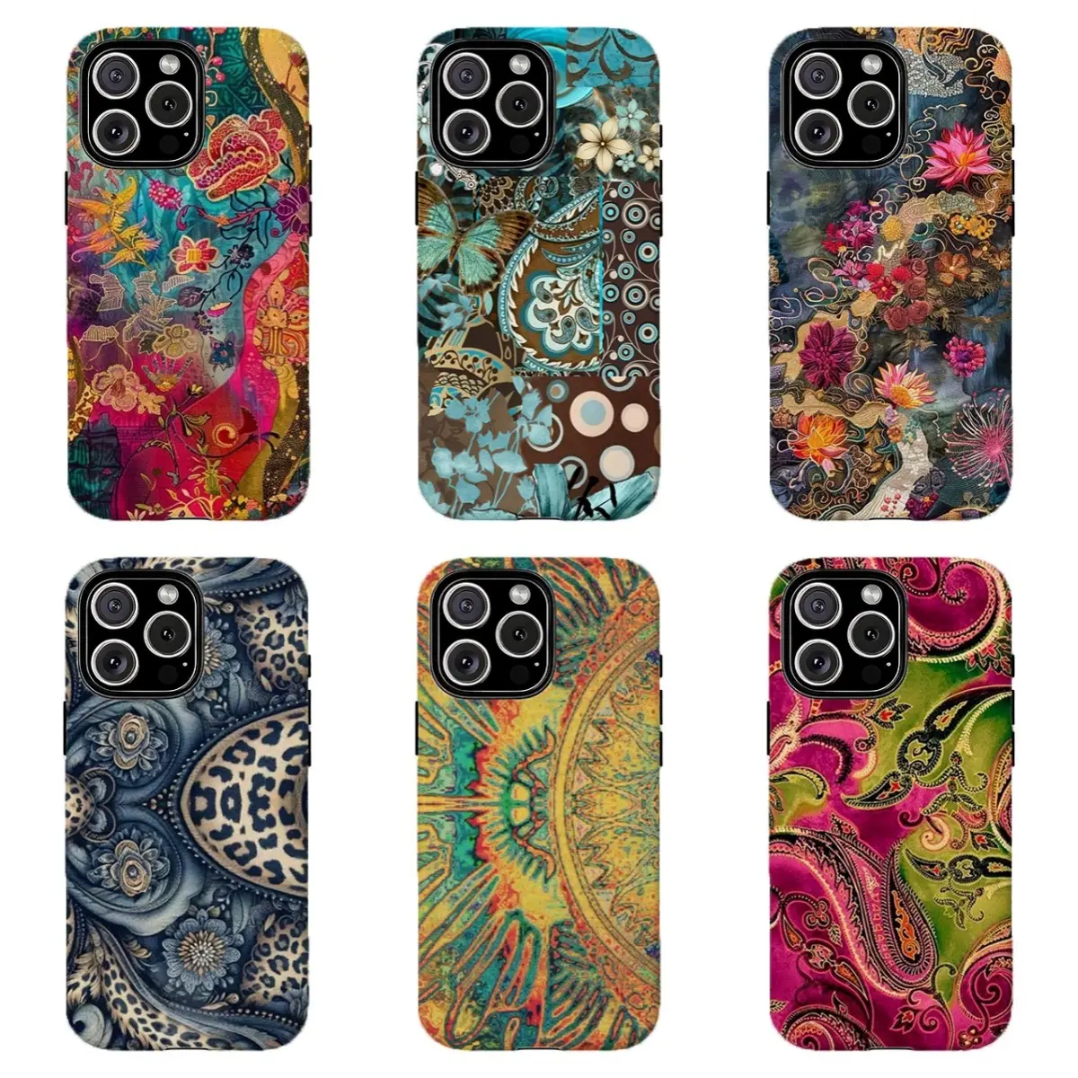 Bohemian Paisley Floral Phone Case |   Maximalist Aesthetic,For iPhone 17 Pro Max 16 15 14 13 12 11 for Samsung S21 S22 S23 S24 S25 Phone Case | Gift for him and her,Phone Accessories