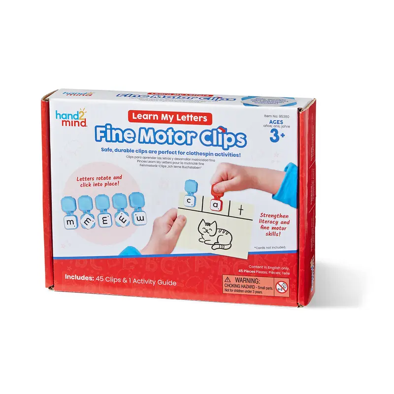 hand2mind Learn My Letters Fine Motor Clips, Kids Clothespin Activities, Letter Practice for Preschoolers, Toddler Alphabet Learning Toys, Pincer Grasp Toys, Fine Motor Toys, Reading Manipulatives