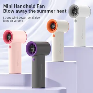 Portable Handheld Turbo Fan with LED Display, 199 Speeds Adjustable Mini Pocket Fan, USB-C Rechargeable Personal Cooler, Travel Makeup Concert Outdoor Home Office, Portable Camping Fan, Handheld Cooling Fan