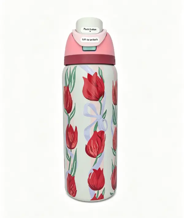 Owala 32oz Insulated Stainless Steel Tumbler - Sparkle Unicorn Tulip Bouquet Sublimation Print, Leakproof Lid, FreeSip Spout, 24H Cold Retention, Anti-Scalding, Explosion-Proof, Portable Water Bottle Insulated Mug for On-the-Go Use, Flasks, Stylish