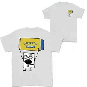 Doodlebob Twisted Tea Double-Sided T-Shirt, Funny Drinking T-Shirt, Full Color Unisex Summer T-Shirt, Perfect Gift for Men and Women