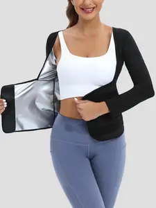 Women's Minimalist Sporty Solid Long Sleeve Compression Shapewear Top, Comfort Tummy Control Waist Trainer for Lady, Women's Shapewear for All Seasons, Womenswear