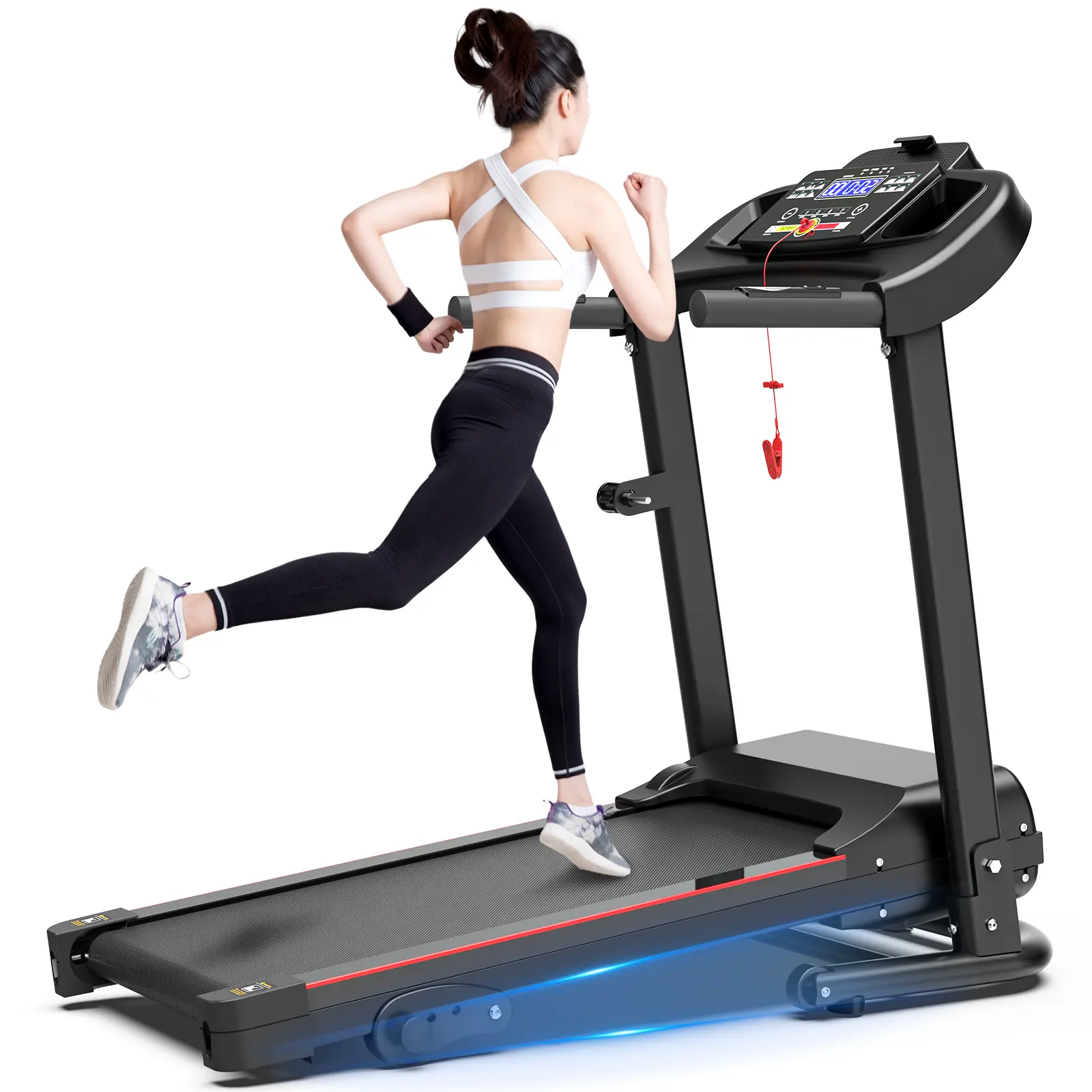 GORUN Folding Walking Treadmill for Home, Space Saver with 3-Level Incline, 5-Layer Shock Absorber Belt, Bluetooth - 8.5 MPH & 265 lbs Capacity, Home Fitness Machine, Adjustable Incline Treadmill, Running/Walking, Incline Levels
