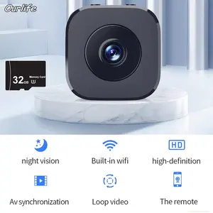 HD 1080P Mini Camera with WiFi, Wireless Security Cameras, Compact Wearable Body Cam with Night Vision & Audio, Rechargeable Battery & 32GB SD Card Included