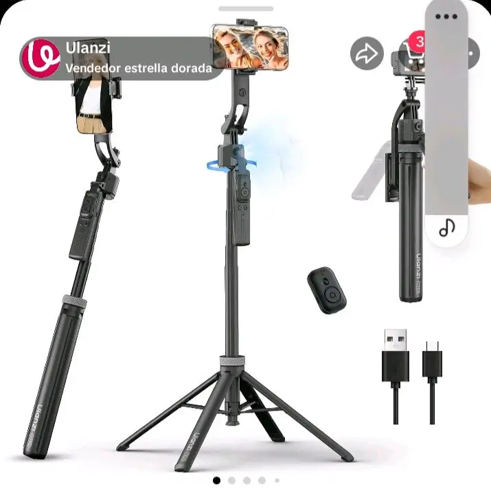 ulanzi tt23 Adjustable Selfie Tripod with Lights