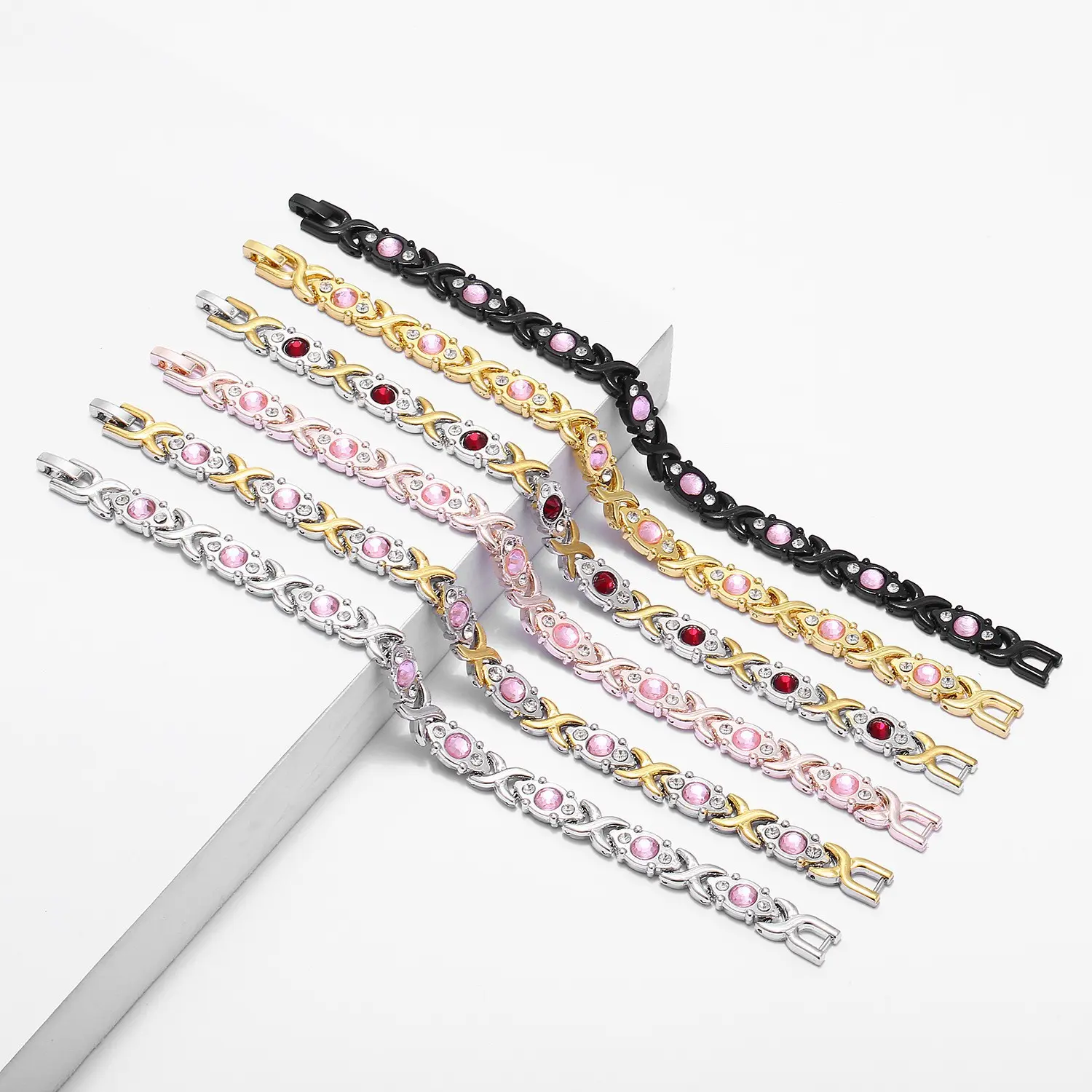 Women's Adjustable Energy Magnetic Bracelet - Eco-Friendly Alloy Inlaid with CZ Diamonds, Fashion Jewelry Bracelet for Valentine's Day, Christmas Gifts, Bracelets