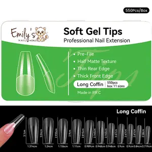 Soft Gel Tips - Long Coffin