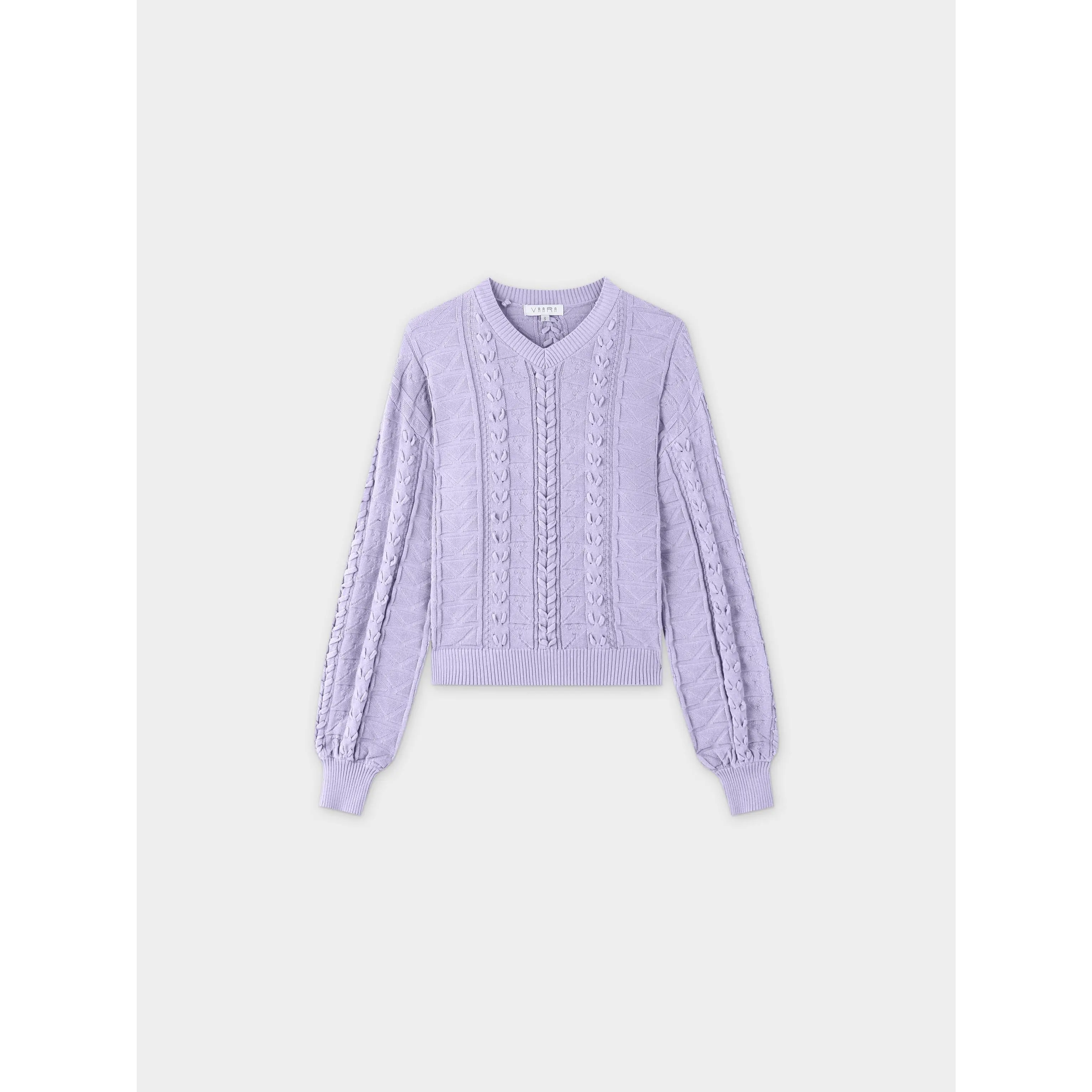 Cross Stitch Sweater-Lavender