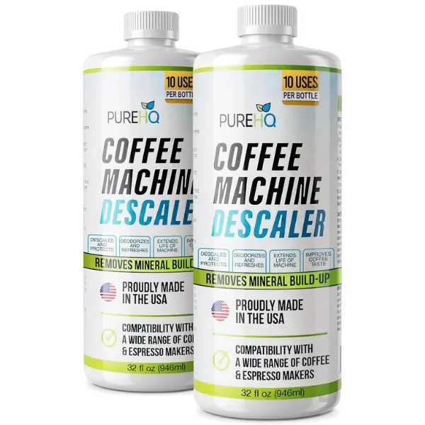 Coffee Machine Descaler (2 Pack) - 20 Uses - Keurig Descaling Solution - Universal Descaler for Keurig, Nespresso, Delonghi, Breville and All Single Use Coffee and Espresso Machines - Made in USA