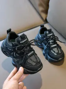 Dad Shoes Breathable Mesh Lace-Up with Velcro Thick Sole Anti-Slip Athletic Casual Spring & Fall Footwear Sneaker