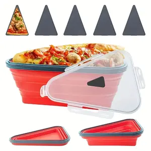 Silicone pizza takeaway box for office workers, foldable pizza and sandwich box, portable pizza preservation box