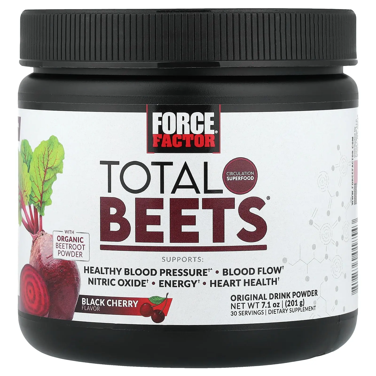 Force Factor Total Beets®, Original Drink Powder, Black Cherry, 7.1 oz (201 g) Force Factor Total Beets®, Original Drink Powder, Black Cherry, 7.1 oz (201 g)