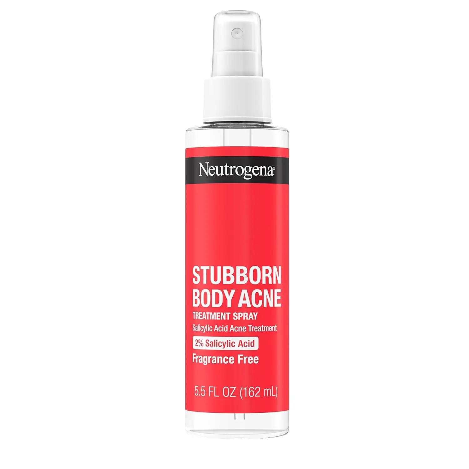Neutrogena Stubborn Body Acne Spray with 2% Salicylic Acid Fragrance-Free Treatment for Body Breakouts 5.5 Fl Oz and Skin Repair